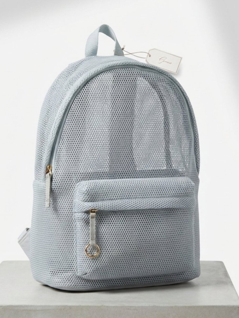 GapFit Mesh Backpack Gray Lightweight Gym Sports Travel Bag